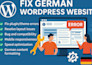 fix german wordpress website bugs, errors, and issues